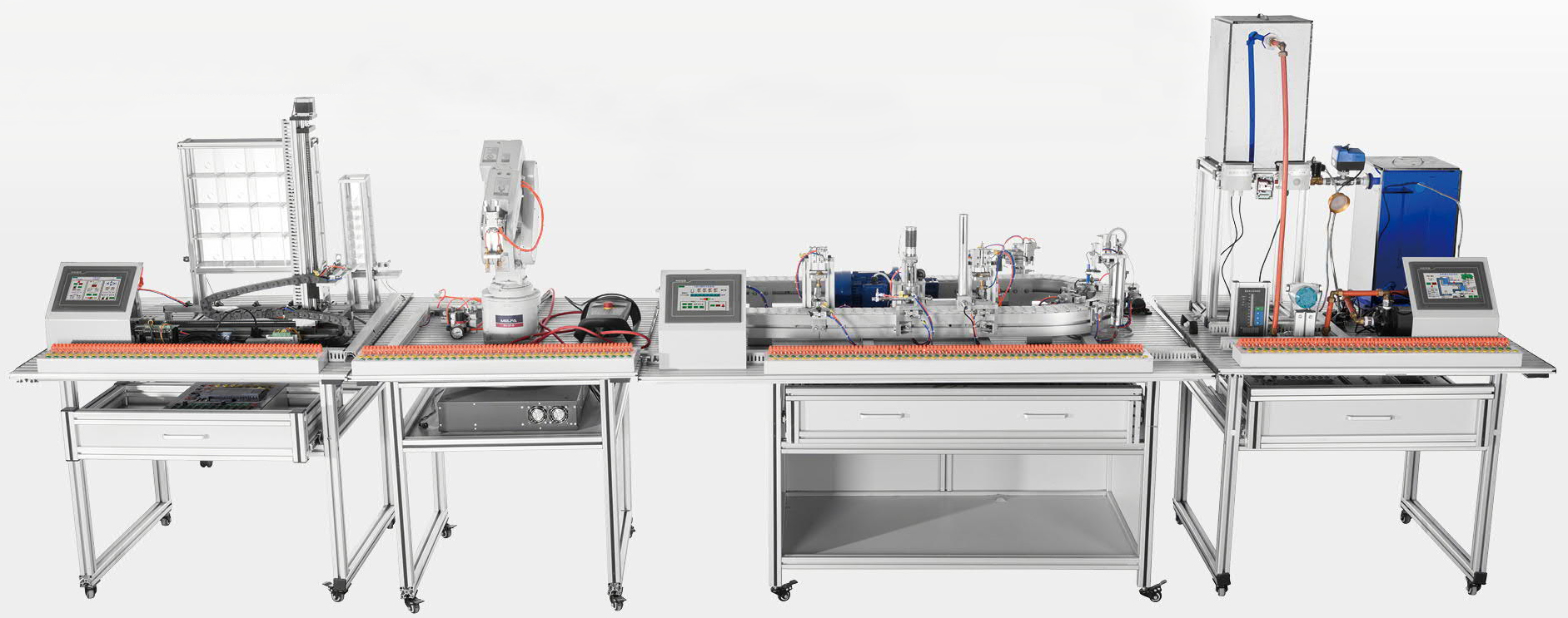 擬環(huán)形罐裝生產(chǎn)線(xiàn)實(shí)訓考核系統考核裝置